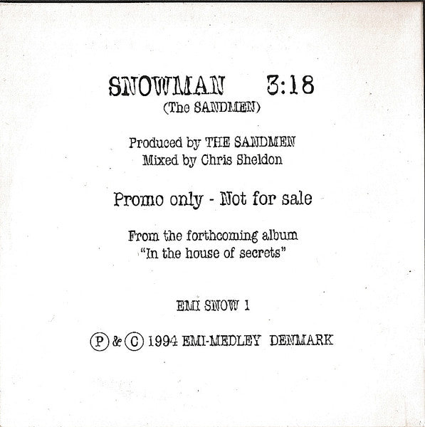 The Sandmen - Snowman (Promo CD)